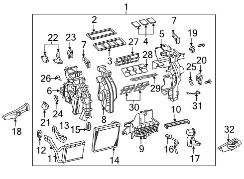 2020 Kia Telluride A/C & Heater Control Units Pad U Diagram for 97139S9000