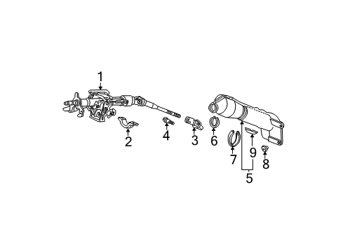 2006 Honda Pilot Steering Column & Wheel, Steering Gear & Linkage Column Assembly, Steering Diagram for 53200-S9V-A03