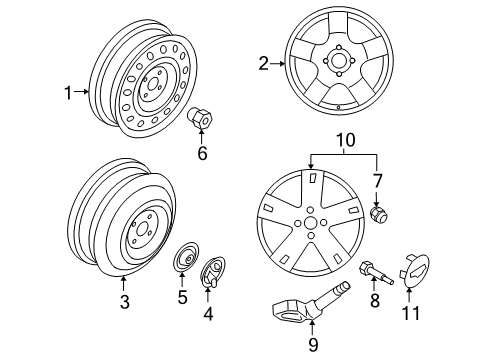 2009 Chevrolet Aveo5 Wheels, Covers & Trim Center Cap Diagram for 96452311