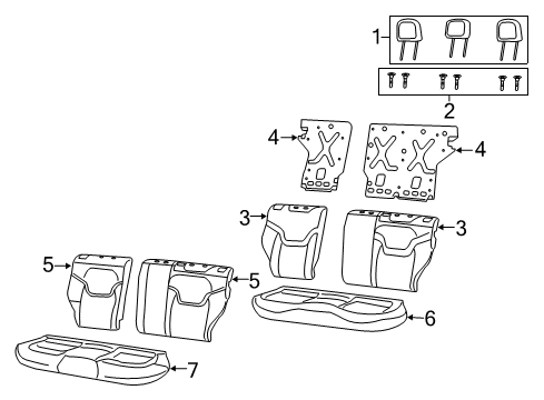 2018 Jeep Renegade Rear Seat Components Cover-Rear Seat Cushion Diagram for 6SG62U00AA