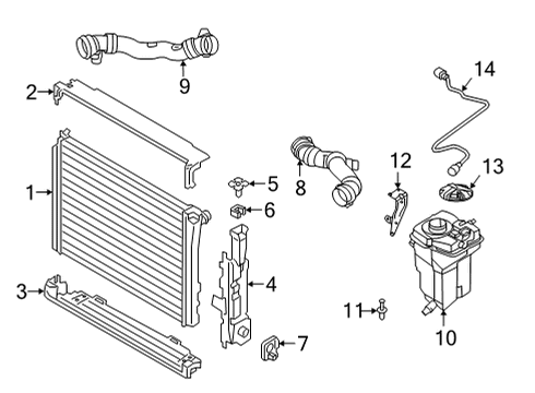 2021 BMW M4 Radiator & Components PIPE, RADIATOR-EXPANSION TAN Diagram for 17128096445