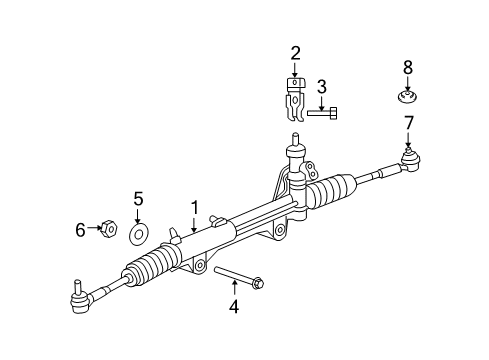 2007 Chrysler Aspen Steering Column & Wheel, Steering Gear & Linkage, Shroud, Switches & Levers Tie Rod-Outer End Diagram for 52855763AC