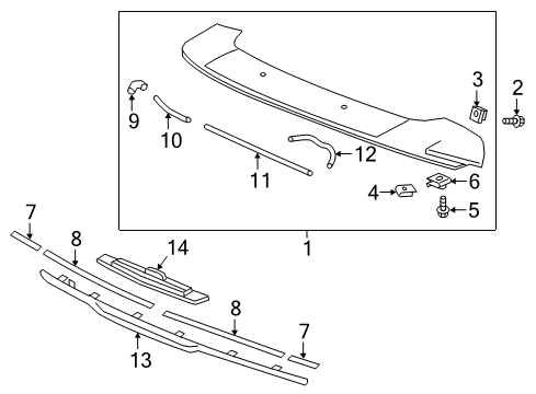 2019 Honda CR-V Rear Spoiler Spoiler, Tailgate (Platinum White Pearl) Diagram for 74901-TNY-J01ZD