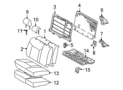 2010 Toyota Tacoma Rear Seat Components Seat Back Frame Diagram for 71018-04020