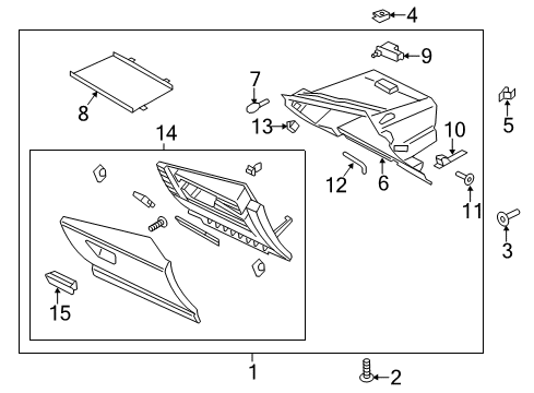 2018 Ford C-Max Glove Box Compartment Diagram for CJ5Z-7806010-AD