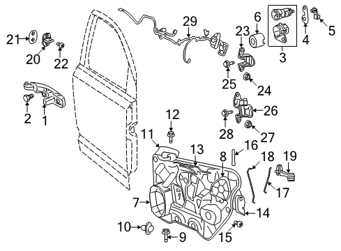 2010 Dodge Journey Front Door Screw-Tapping HEXAGON FLANGE Head Diagram for 6508074AA