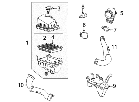 2012 Lexus HS250h Filters Inlet, Air Cleaner, NO.2 Diagram for 17752-28050