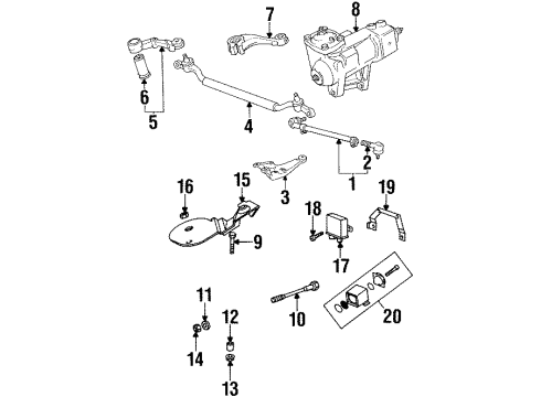 1995 BMW 840Ci Steering Column & Wheel, Steering Gear & Linkage Self-Locking Hex Nut Diagram for 32101133077
