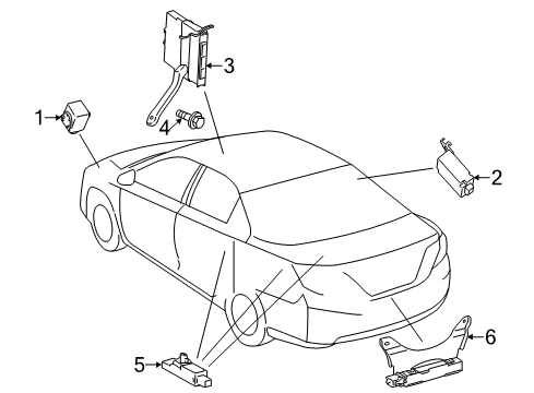 2014 Toyota Camry Keyless Entry Components Computer Bolt Diagram for 90119-06448