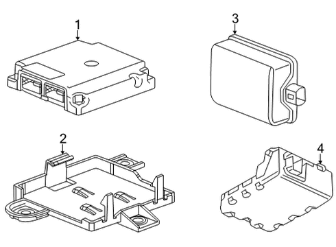 2021 Cadillac CT5 Electrical Components Module Bracket Diagram for 84537948