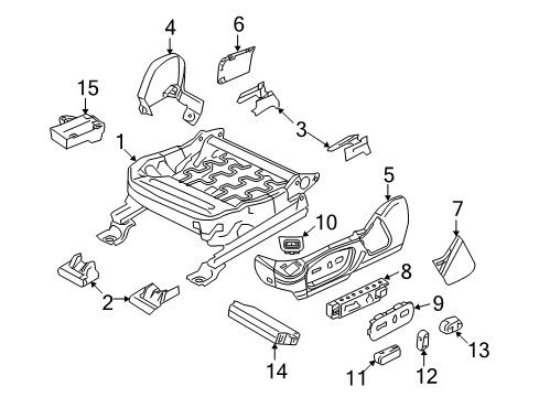 2018 Ford Taurus Power Seats Adjuster Switch Diagram for DG1Z-14A701-BA