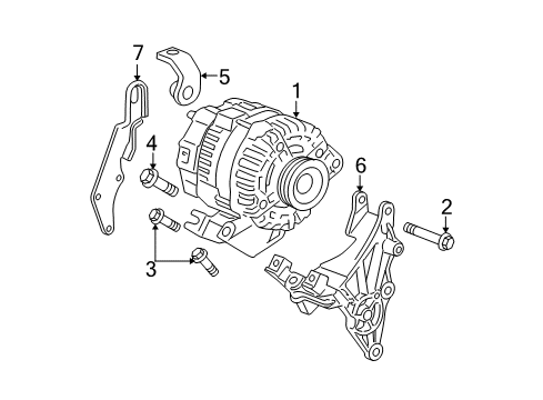 2009 Chevrolet Equinox Alternator Bracket Asm-Generator Diagram for 12587423
