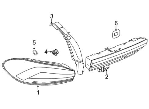 2021 BMW X6 Combination Lamps TAIL LIGHT TRUNK LID LED LEF Diagram for 63217442279