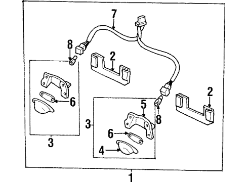 1998 Acura CL License Lamps Light, License Diagram for 34101-SY8-A01