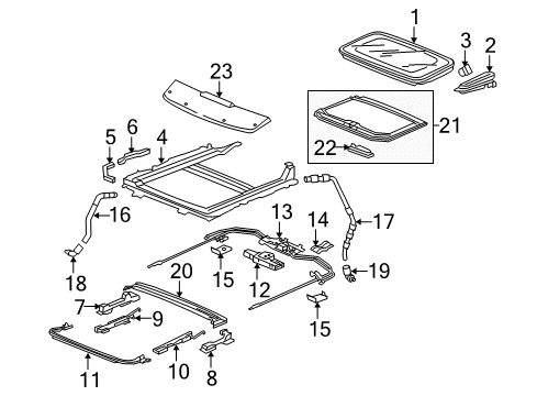 2011 Acura RL Sunroof Seal, Frame (B) Diagram for 70082-SJA-A01