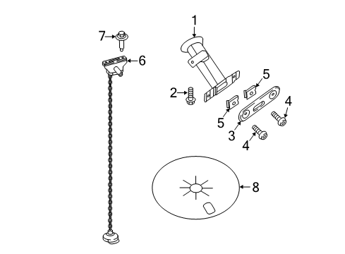 2016 Nissan Titan XD Spare Tire Carrier Protector Spare Wheel Carrier Diagram for 57228-1PA0A