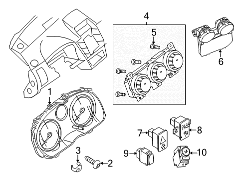 Diagram for 2010 Nissan Sentra Cluster & Switches, Instrument Panel 