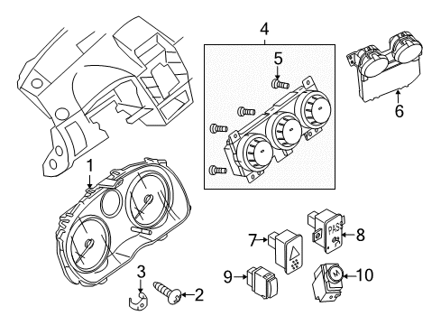 2007 Nissan Sentra Instruments & Gauges Speedometer Instrument Cluster Diagram for 24810-ET00B