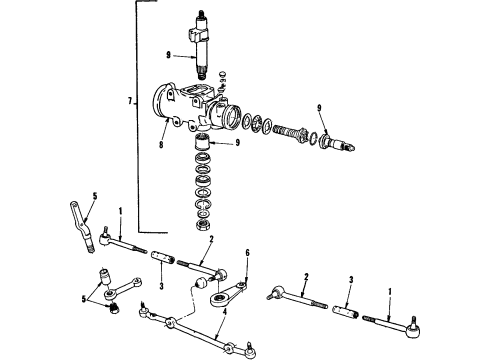 1992 Chevrolet Camaro P/S Pump & Hoses, Steering Gear & Linkage Rod Kit, Outer Tie Diagram for 7837614