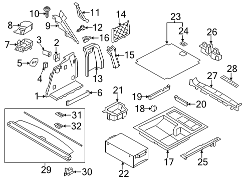 2012 BMW X3 Interior Trim - Rear Body Cover, Column D, Left Diagram for 51438050331