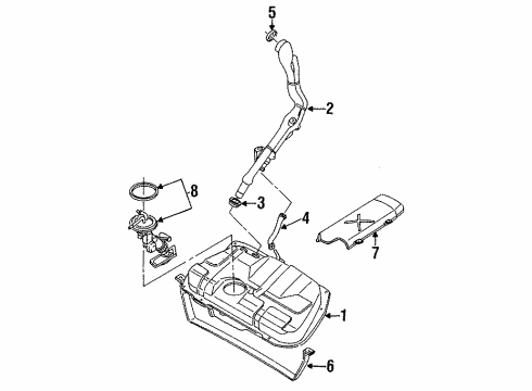 2000 Mercury Mystique Senders Oil Pressure Sending Unit Diagram for XS2Z-9278-CA