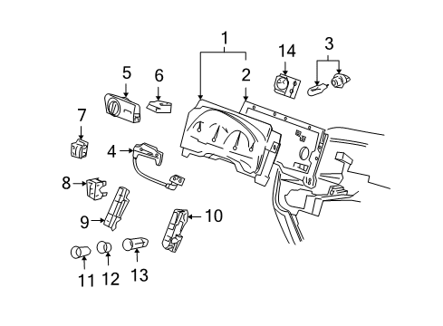 2004 Mercury Monterey Switches Switch Diagram for 7F2Z-13D730-CA