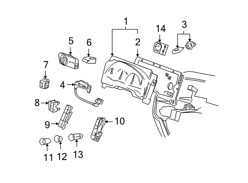 2004 Mercury Monterey Switches Shift Indicator Diagram for 5F2Z-7A110-AA