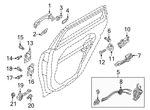 2018 Kia Optima Rear Door Checker Assembly-Rear Door Diagram for 79480D4000