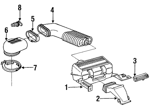 1988 Chevrolet Corsica Air Intake Sensor Asm, Mass Air Flow Diagram for 25007799