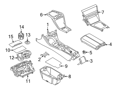 2020 BMW M8 Center Console CENTER CONSOLE, LEATHER Diagram for 51168094321