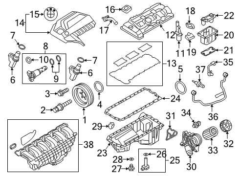 2011 BMW X3 Powertrain Control Oil Filter Cover Diagram for 11427525334