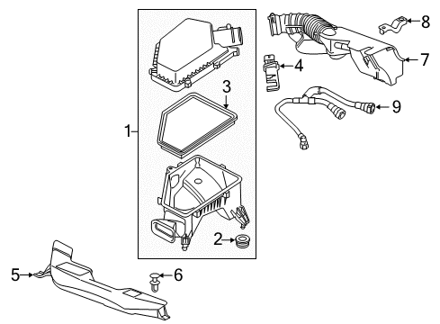 2019 Chevrolet Volt Powertrain Control PCV Hose Diagram for 12636477