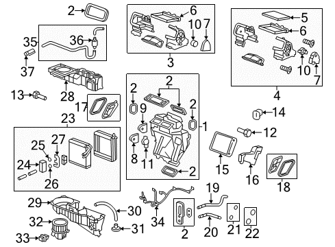 2011 Buick Enclave Air Conditioner Seal Kit Diagram for 20826649