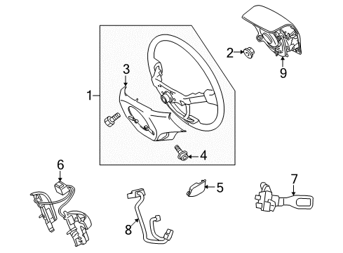 2010 Lexus HS250h Steering Column & Wheel, Steering Gear & Linkage Switch Assembly, Steering Diagram for 84250-75071