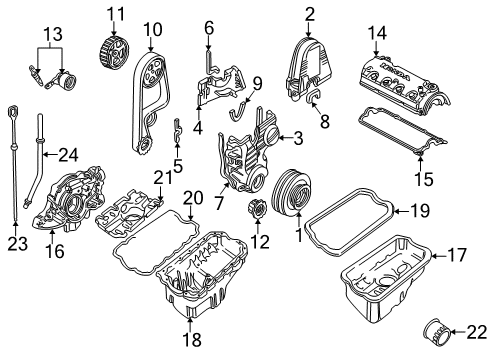 2000 Honda Civic Filters Element, Air Cleaner Diagram for 17220-P2P-505
