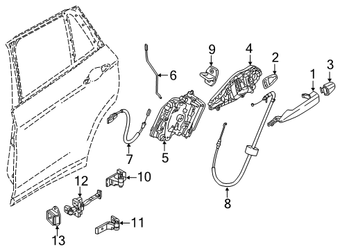 2021 BMW X2 Front Door OPERATING ROD, DOOR REAR RIG Diagram for 51227420398