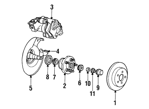1991 Chrysler Imperial Brake Components Shoe & Lining Diagram for 4423812