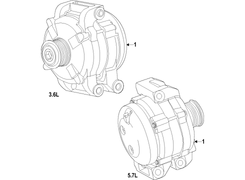 2021 Jeep Grand Cherokee L Alternator ENGINE Diagram for 56029710AB