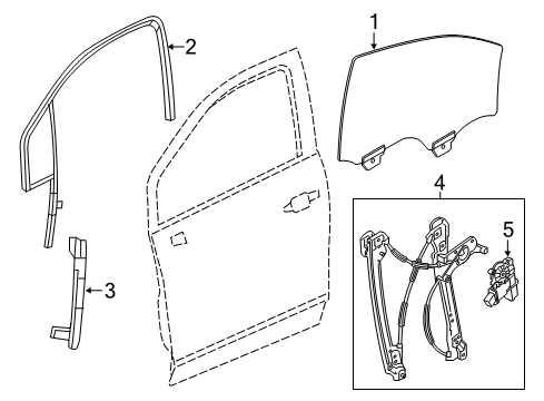 2018 GMC Terrain Front Door Run Channel Diagram for 84866523