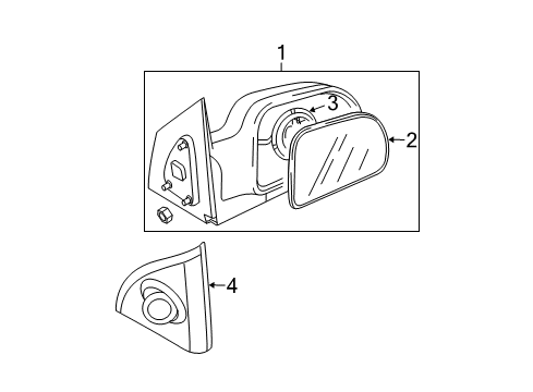 2008 Kia Sportage Outside Mirrors Outside Rear View Mirror Assembly, Right Diagram for 876201F21100