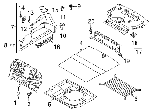 2020 Kia K900 Interior Trim - Rear Body Clip-Trim Diagram for 85799J6000