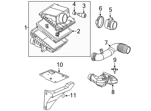 2003 GMC Sierra 1500 Filters Air Cleaner Assembly Diagram for 25873812