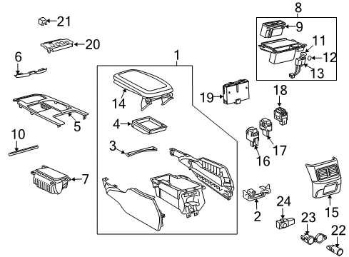 2007 Lexus GS450h Traction Control Components Computer Assy, Skid Control Diagram for 89540-30780