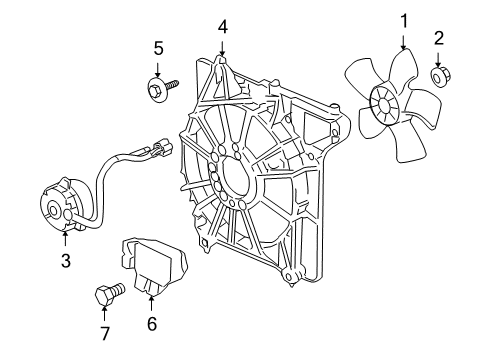 2008 Acura RL Cooling Fan Rfc Unit Diagram for 19090-58G-A01