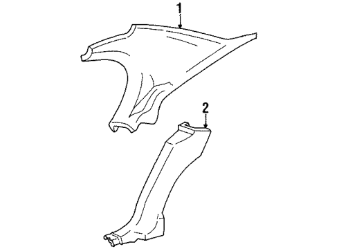 1995 Chevrolet Lumina Interior Trim - Quarter Panels Panel Asm-Body Lock Pillar Trim <Use 1C4M*Pewter Diagram for 10285816