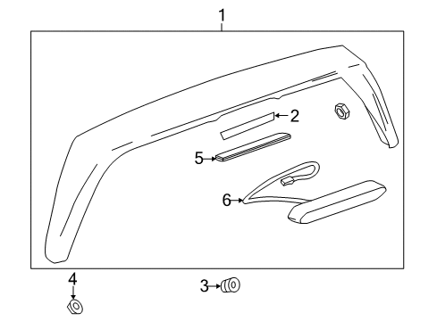 2016 Chevrolet Spark EV Rear Spoiler Spoiler Nut Diagram for 11570745