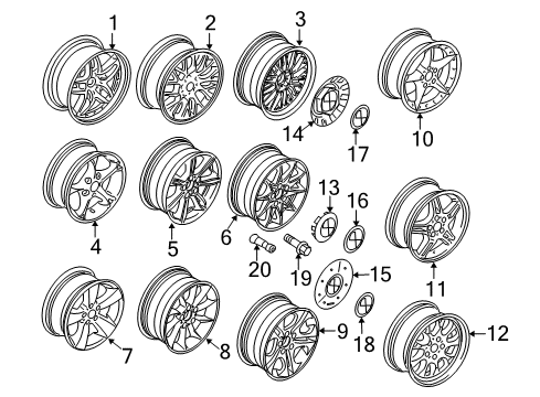 2005 BMW Z4 Wheels Rubber Valve Diagram for 36121178869