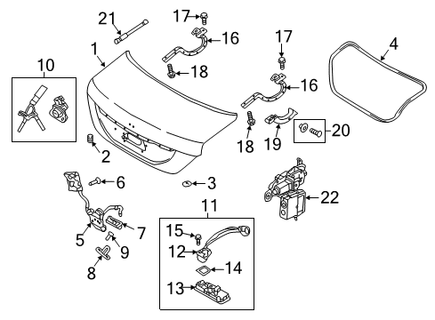 2018 Genesis G90 Trunk Screw-Rear Camera Diagram for 95768-B1000