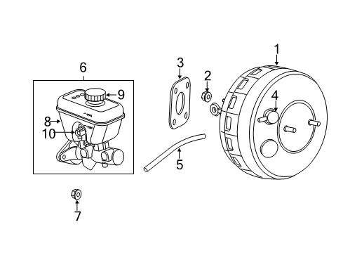 2005 Jeep Grand Cherokee Dash Panel Components Booster-Power Brake Diagram for 5143288AA