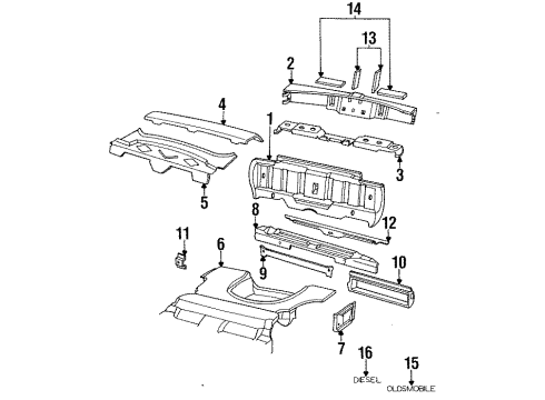 1995 Oldsmobile Cutlass Ciera Rear Body Panel Asm-Rear Compartment Diagram for 10281379